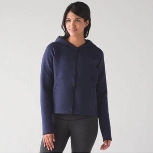 LULULEMON CITY BOUND HOODIE DEEP INDIGO SPACER JACKET size 10 - Picture 1 of 7